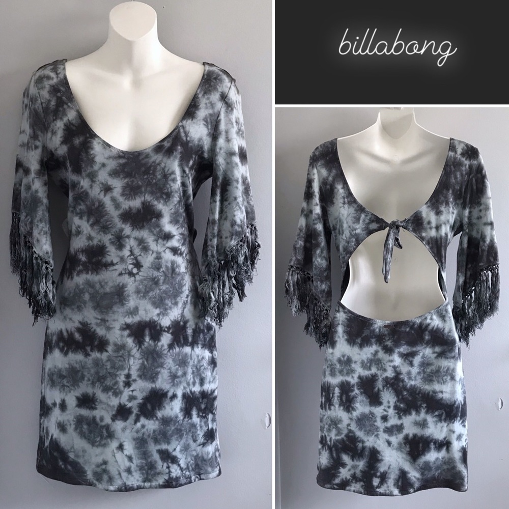 Billabong Gray Tie Dye Bodycon Mini Dress • M